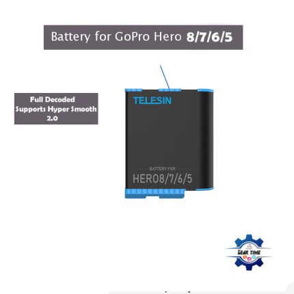 Telesin Battery for GoPro Hero 8/7/6/5 (Decoded)