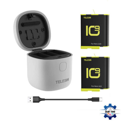 Telesin Allin Charger Box for GoPro Hero9/10 (3 slot charging with 2 battery)