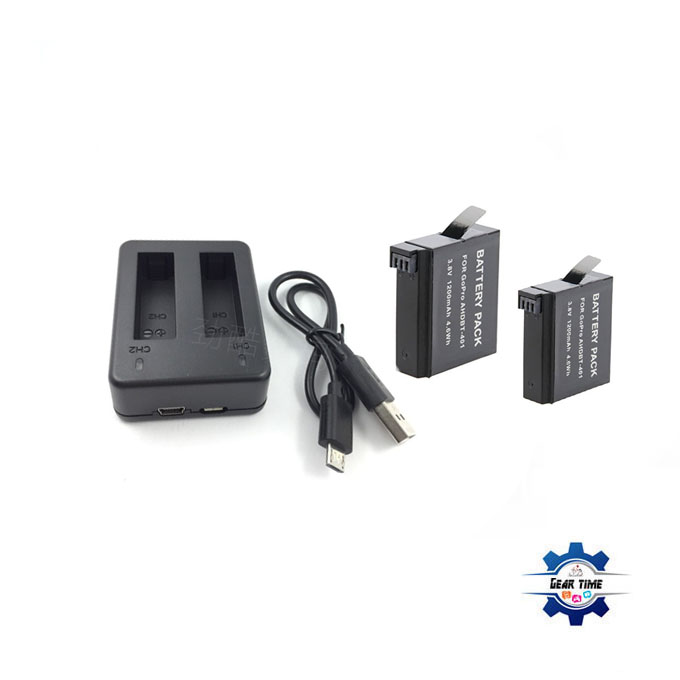 2 Battery & Charger for GoPro Hero 4