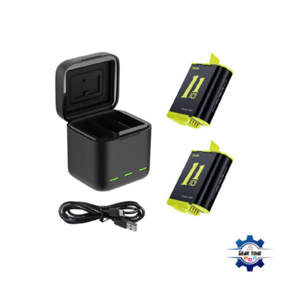 TELESIN 3-way Battery Charger with 2 Batteries for GoPro Hero 11/10/9