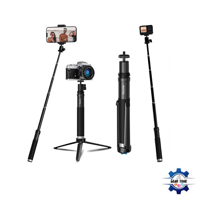 TELESIN GP-MNP-093-H 0.9m Aluminum Alloy Selfie Stick 360° Rotation Ball Head Phone Holder Tripod Mount