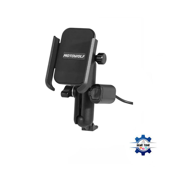 MOTOWOLF Aluminum Mobile holder with USB Charger