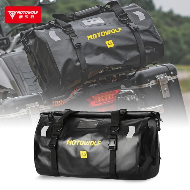 MOTOWOLF Tail Bag for Motorbike (40 liter) - Black