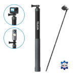 TELESIN New Design 3meter Carbon Fiber Selfie Stick (3rd Generation) for Insta360/GoPro